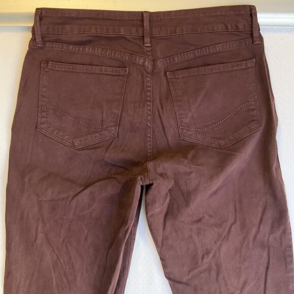 NYDJ Women Pants 8 US Burgundy Button 32" Inseam Mid Rise - Picture 4 of 13